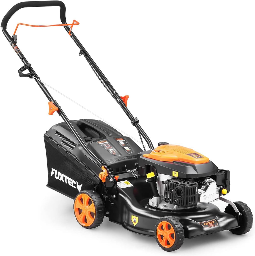 FUXTEC FX-RM4346ECO Petrol Lawnmower - 2 in 1 Easy Clean Cutting Width 42 cm - 40 L Collection Bin