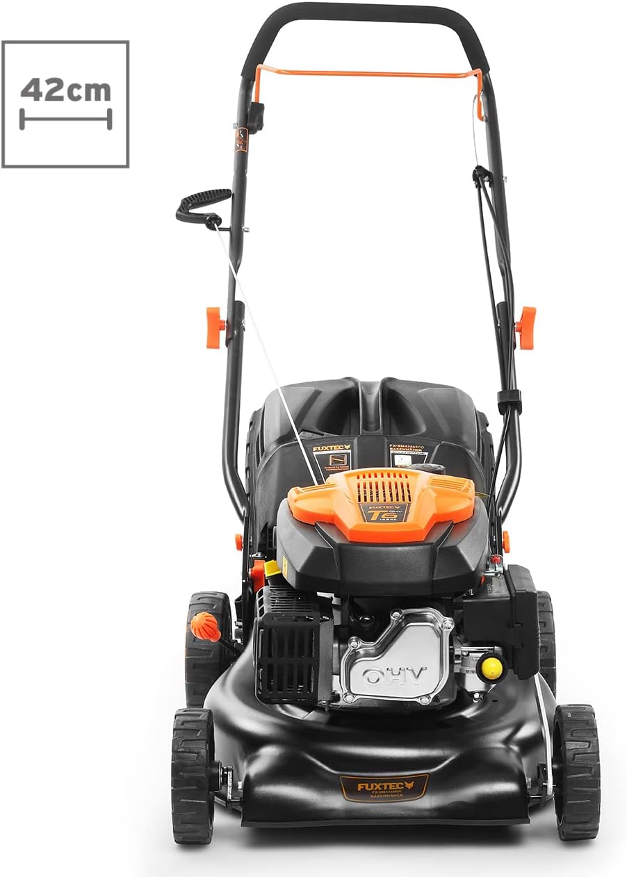 FUXTEC FX-RM4346ECO Petrol Lawnmower - 2 in 1 Easy Clean Cutting Width 42 cm - 40 L Collection Bin