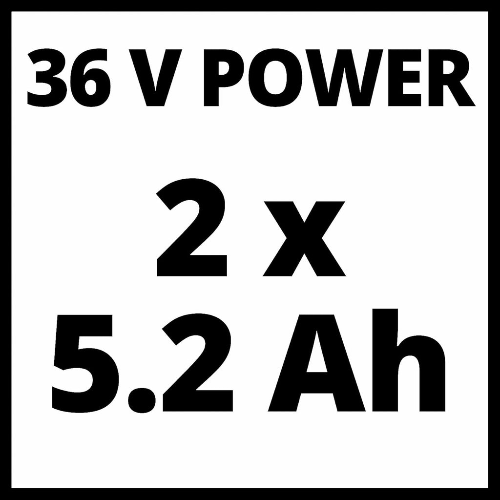 Einhell RASARRO 36/42 Professional Cordless Lawnmower Power X-Change Kit (36V, Cutting Width: 42cm, Tray 50L, Carbon Free Motor) Comes with 2 x 5.2 Ah Batteries + Dual Charger