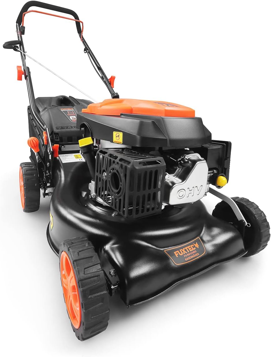 FUXTEC FX-RM4346ECO Petrol Lawnmower - 2 in 1 Easy Clean Cutting Width 42 cm - 40 L Collection Bin
