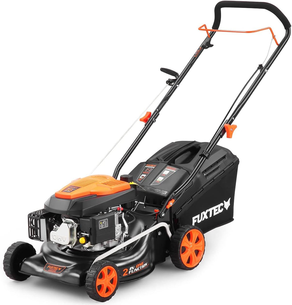 FUXTEC FX-RM4346ECO Petrol Lawnmower - 2 in 1 Easy Clean Cutting Width 42 cm - 40 L Collection Bin