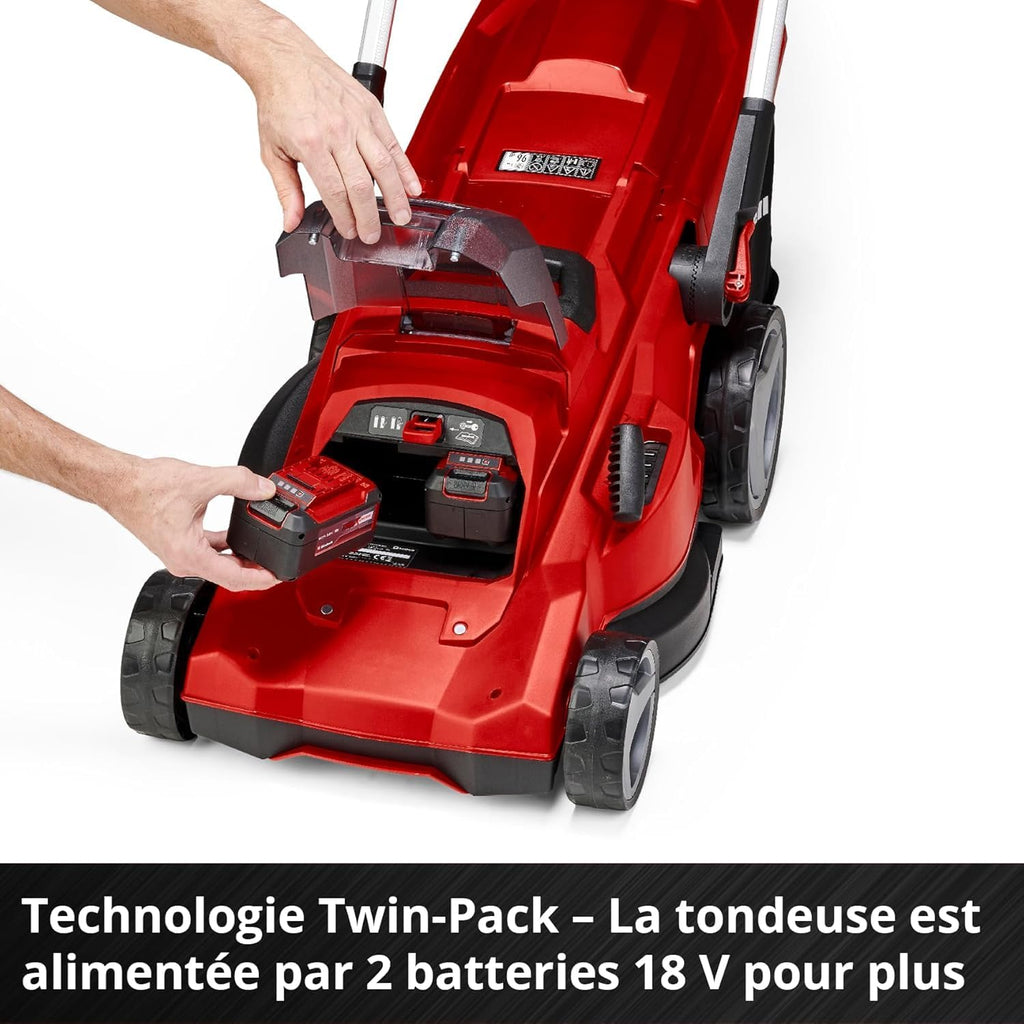 Einhell RASARRO 36/42 Professional Cordless Lawnmower Power X-Change Kit (36V, Cutting Width: 42cm, Tray 50L, Carbon Free Motor) Comes with 2 x 5.2 Ah Batteries + Dual Charger