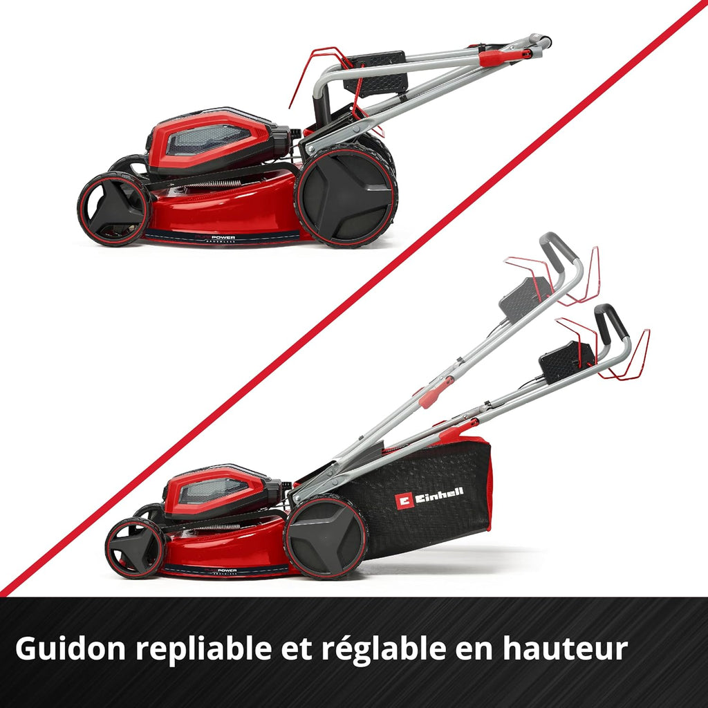 Einhell Professional Cordless Lawnmower GP-CM 36/52 S Li BL (4x5.2Ah) Power X-Change (36V, Brushless Motor, Cut to 52cm) Comes with 4 Batteries 5.2 Ah and 2 Dual Chargers