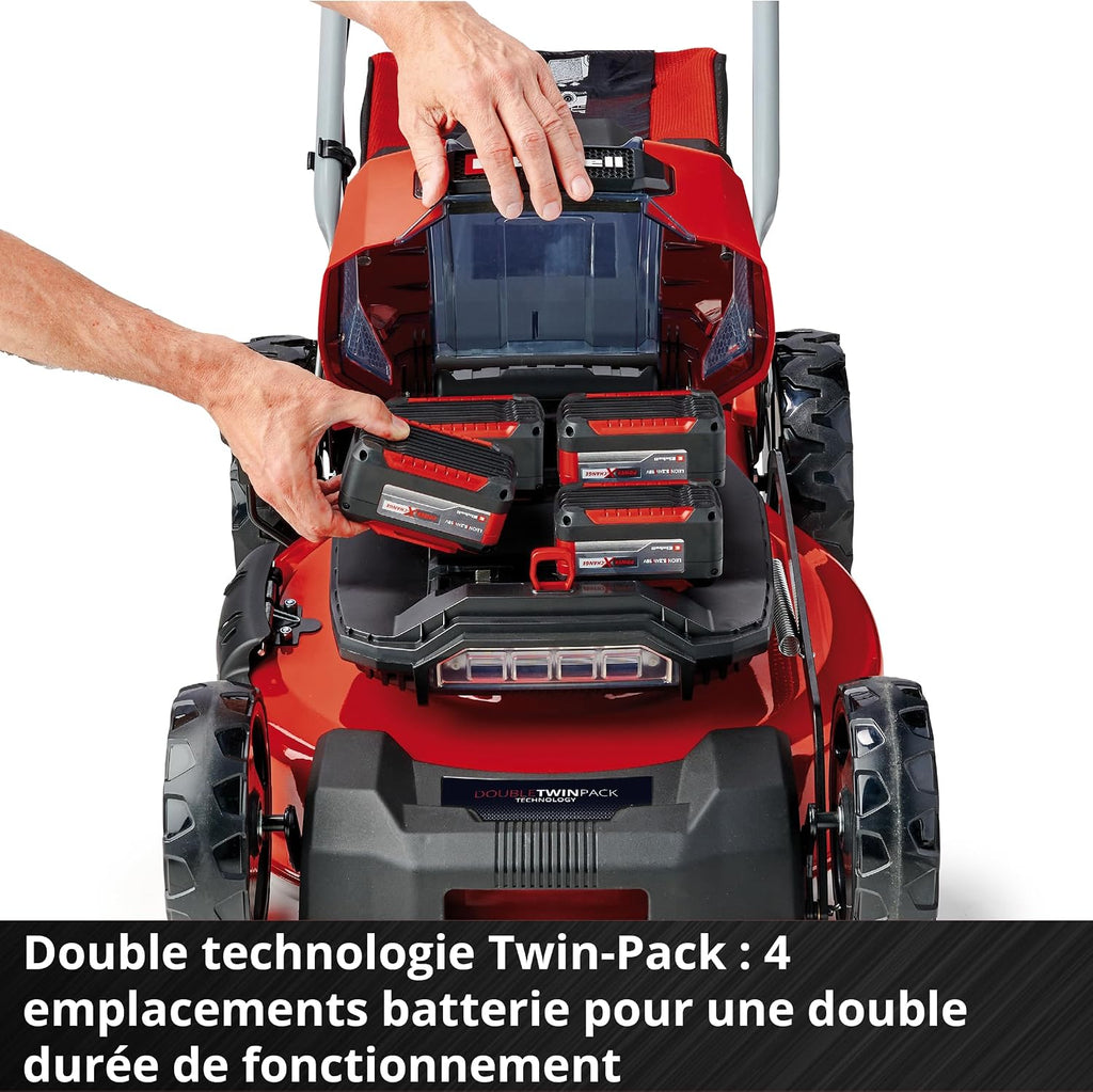 Einhell Professional Cordless Lawnmower GP-CM 36/52 S Li BL (4x5.2Ah) Power X-Change (36V, Brushless Motor, Cut to 52cm) Comes with 4 Batteries 5.2 Ah and 2 Dual Chargers