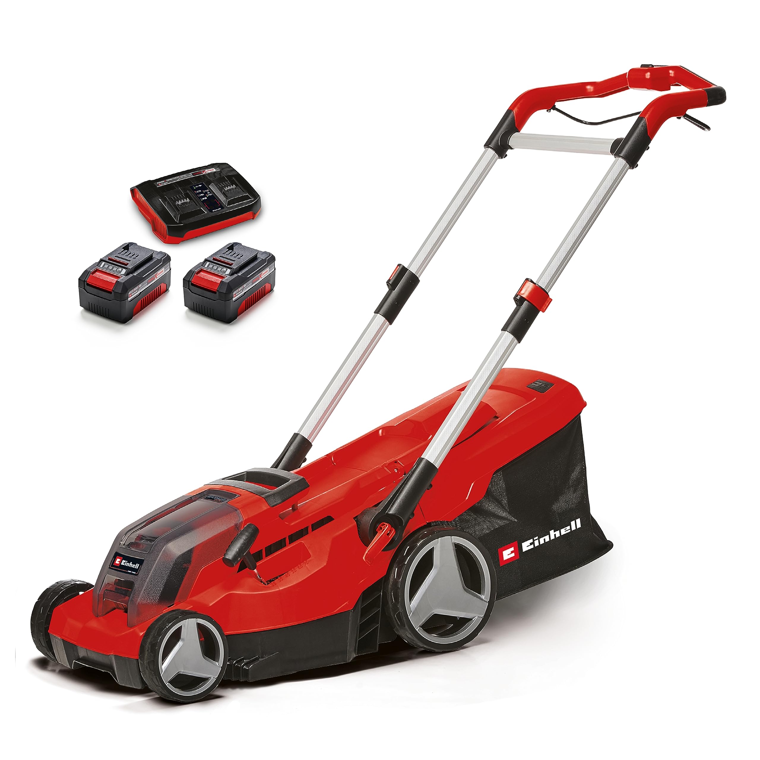 Einhell RASARRO 36/42 Professional Cordless Lawnmower Power X-Change Kit (36V, Cutting Width: 42cm, Tray 50L, Carbon Free Motor) Comes with 2 x 5.2 Ah Batteries + Dual Charger