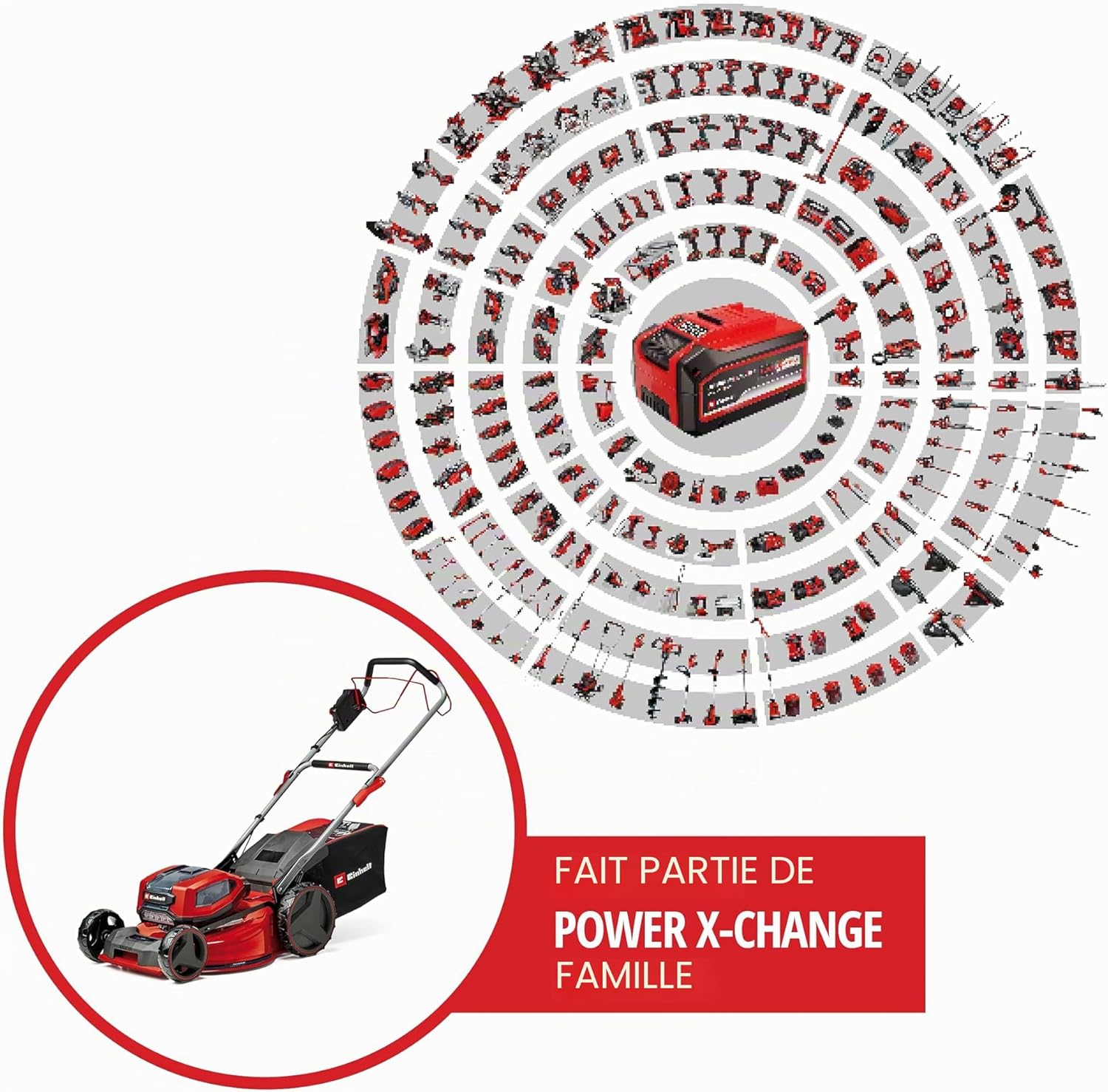 Einhell Professional Cordless Lawnmower GP-CM 36/52 S Li BL (4x5.2Ah) Power X-Change (36V, Brushless Motor, Cut to 52cm) Comes with 4 Batteries 5.2 Ah and 2 Dual Chargers